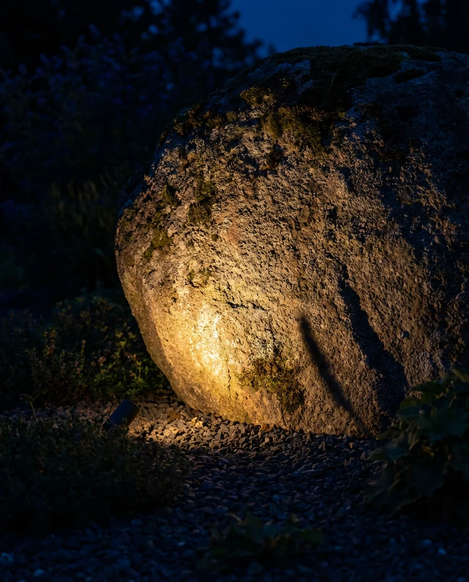 Rock Garden Design with Evening Landscape Lighting 2