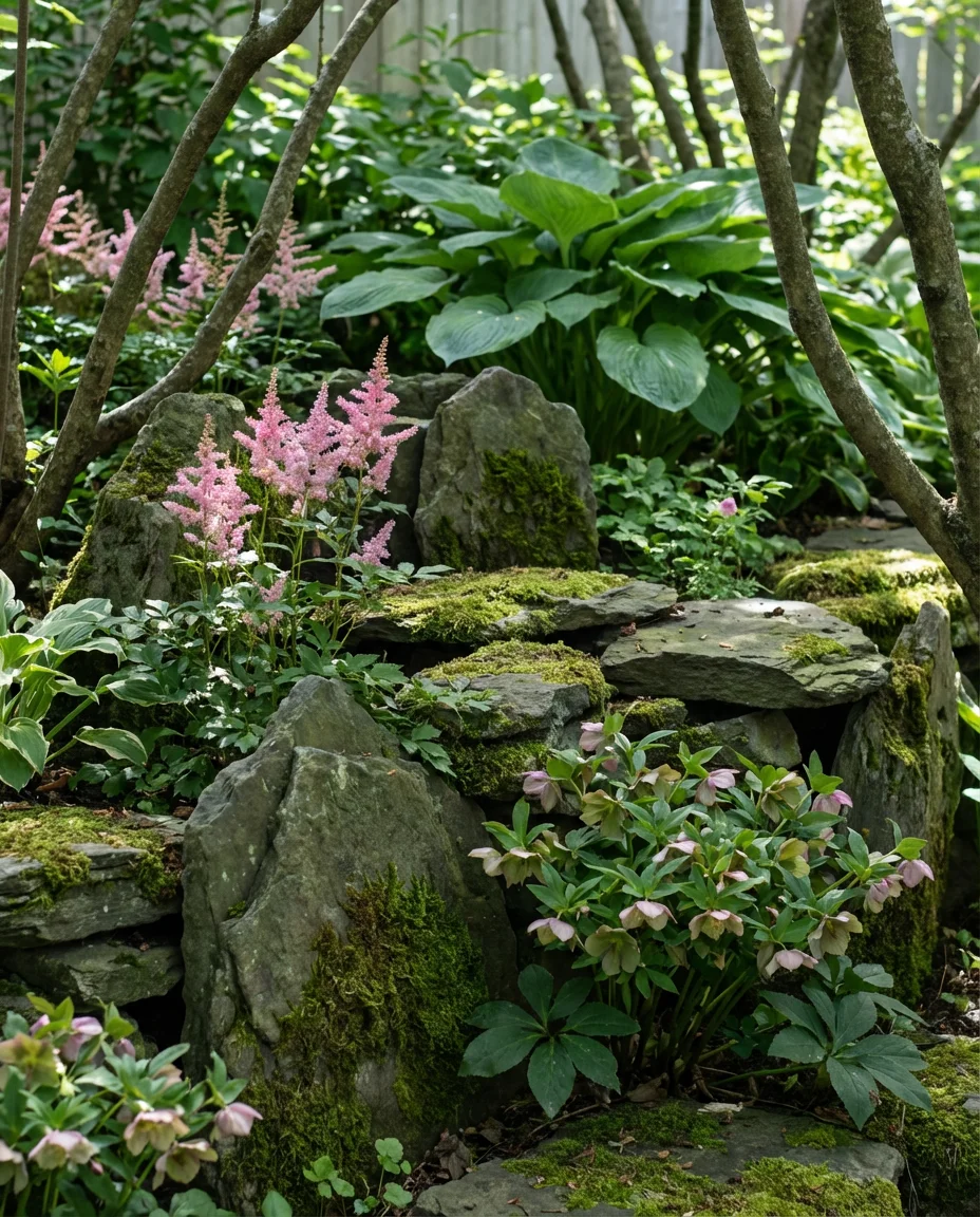 Rock Garden Ideas for a Shaded Backyard Corner 1