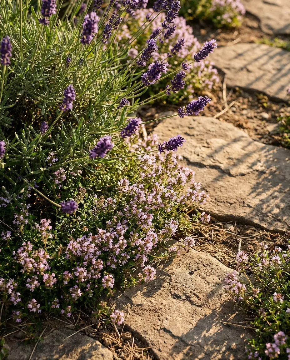 Rock Garden with Drought-Tolerant Herbs and Edible Plants 2