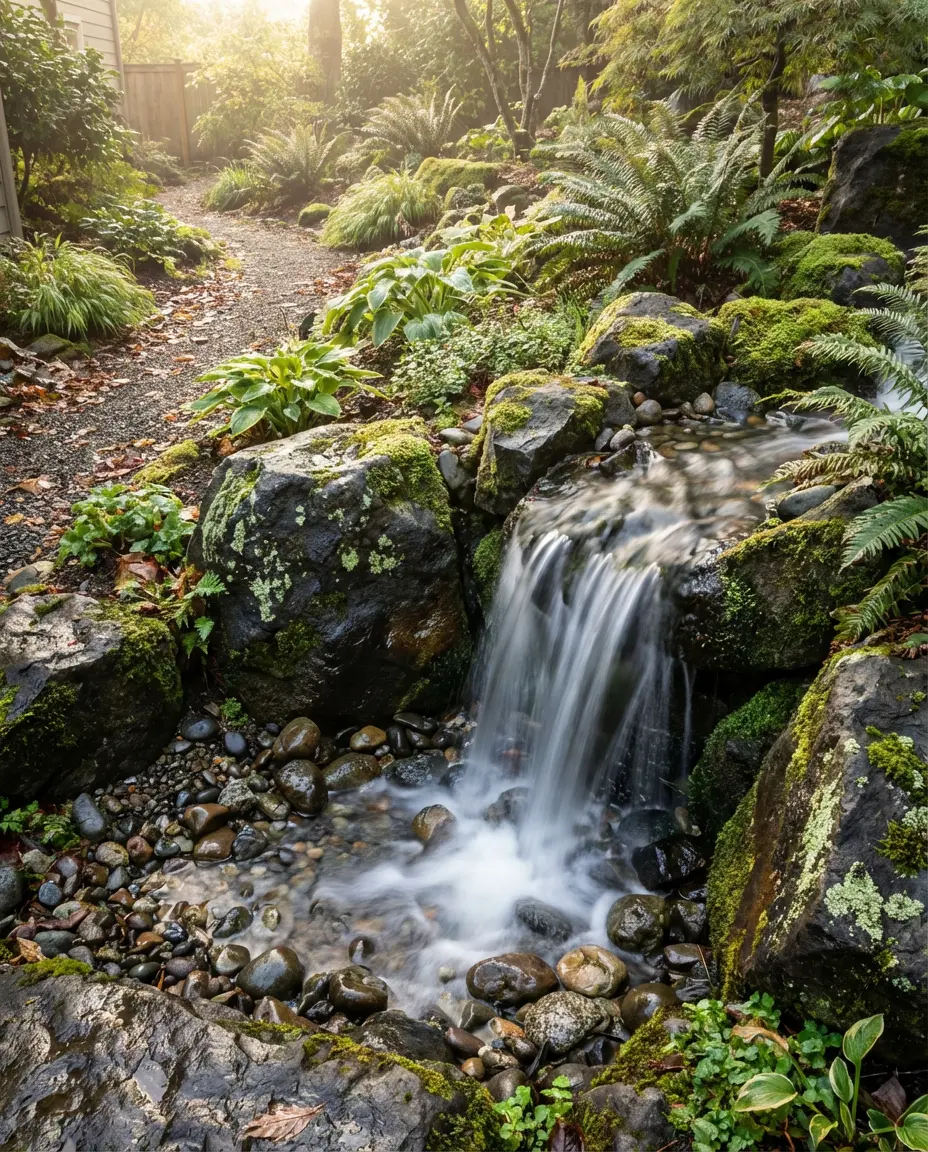 Rock Water Feature Garden 1
