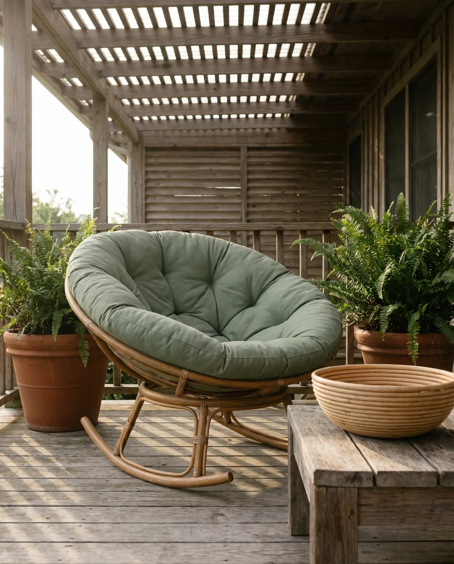 Rocking Papasan Chair for Nurseries and Calm Spaces 2