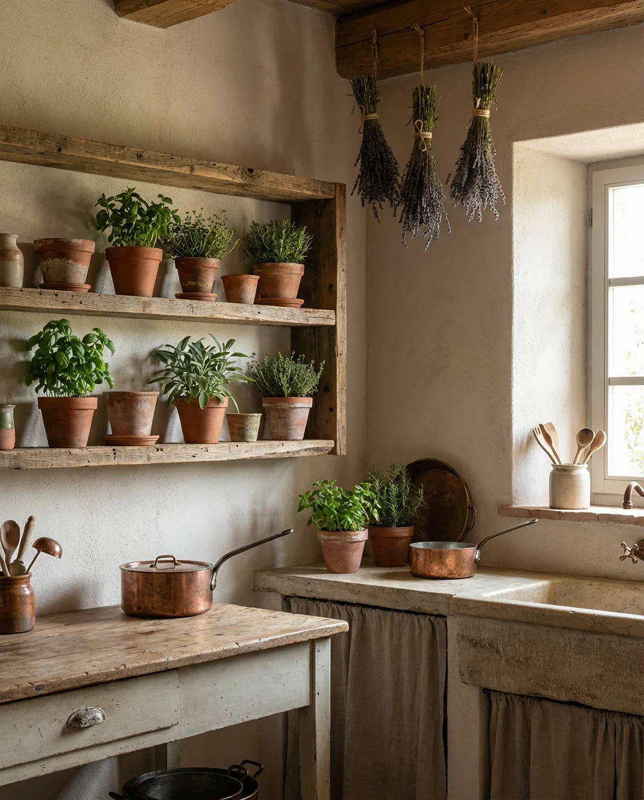 Rustic Farmhouse Indoor Herb Kitchen Display 1
