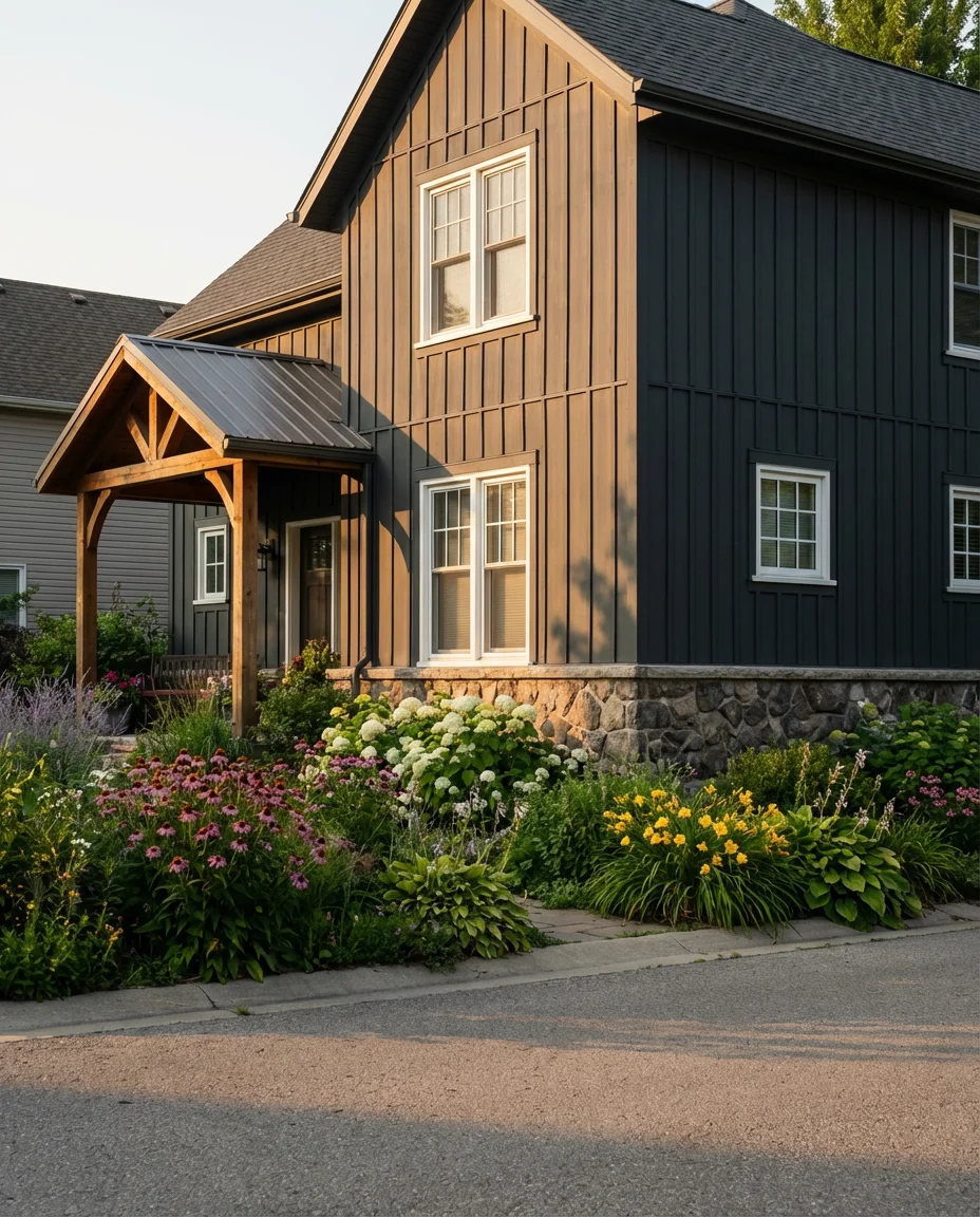 Sherwin-Williams Caviar on a Large Two-Story 2