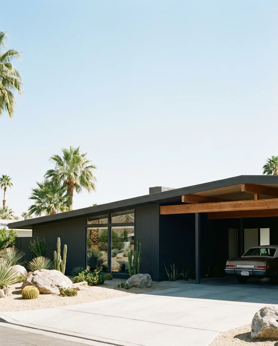 Sherwin-Williams Iron Ore on a Modern Mid Century Ranch 1