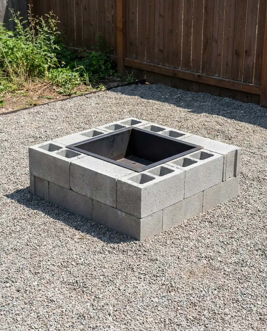 Simple DIY Cinder Block Fire Pit on a Budget 1