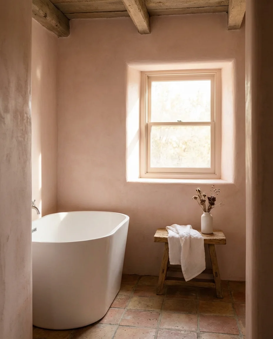 Soft Pink Limewash Walls 2