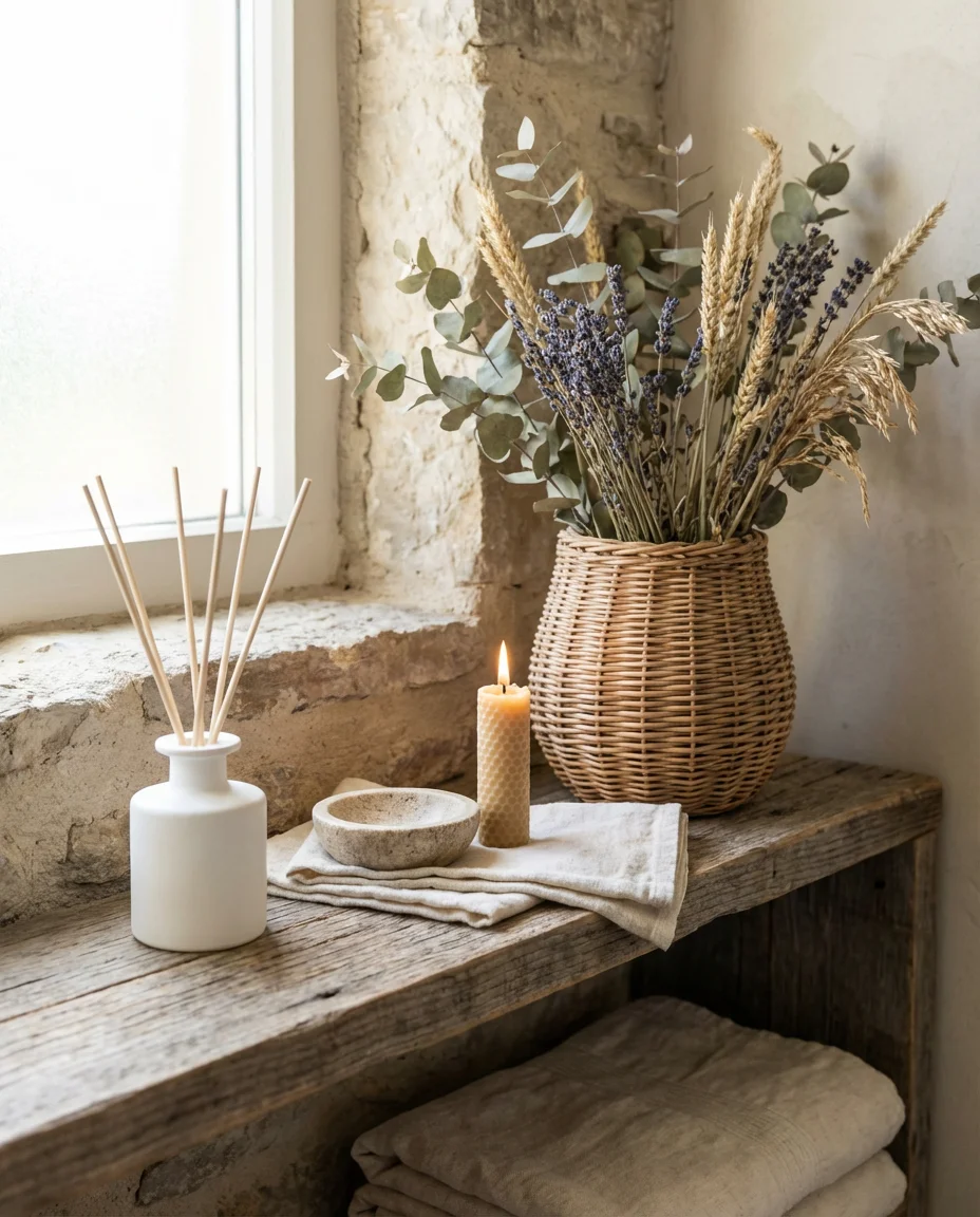 Spa Shelf Styling with Natural Scents 2