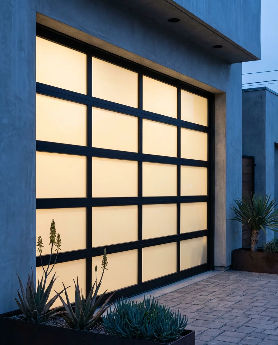 Steel Door with Frosted Glass and Slim Frames 1
