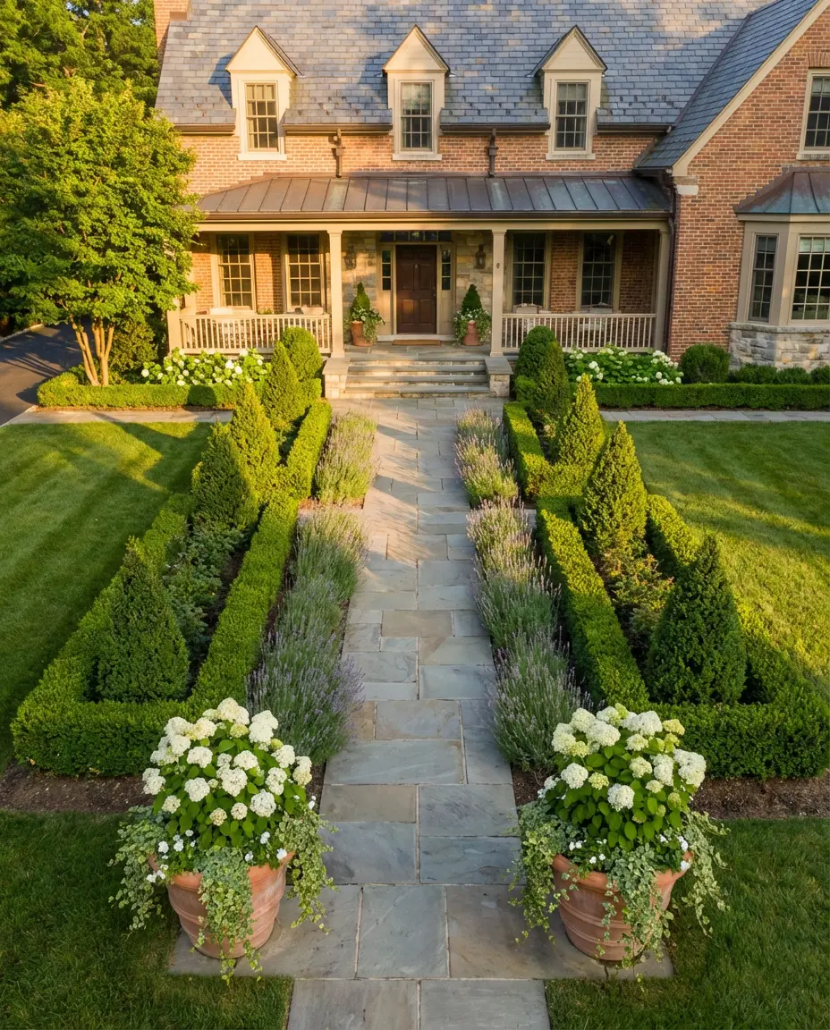 Symmetrical Formal Front Yard Layout 2