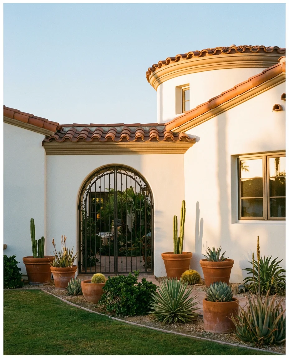 Terracotta Roof with White Stucco 2