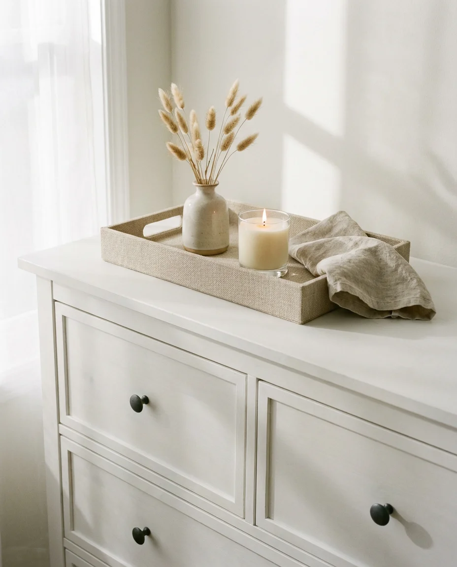 The Classic White Dresser with a Linen Tray Moment 1
