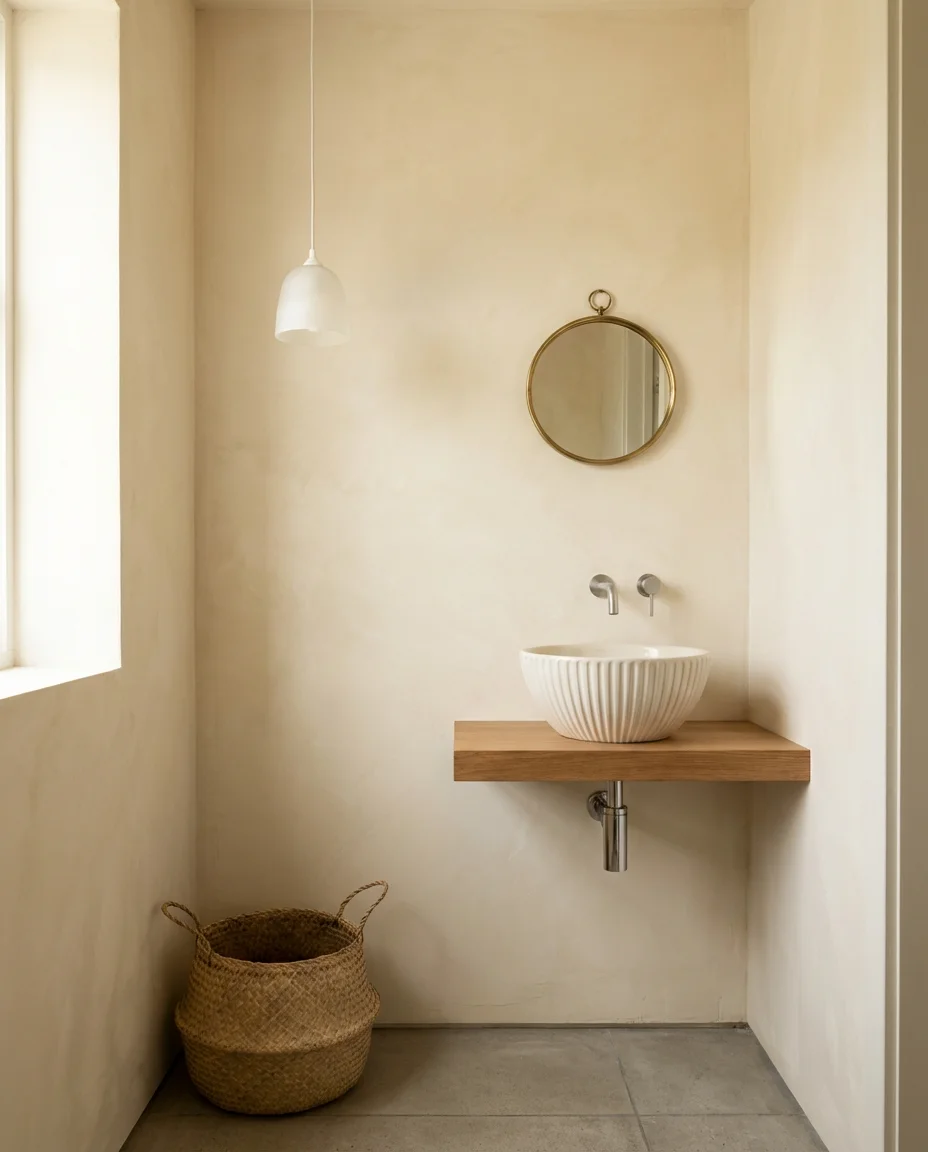 Tiny Powder Bath with a Pedestal Sink 2