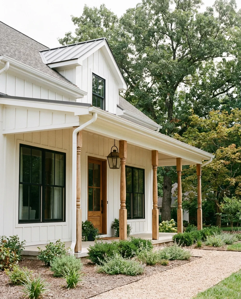 White Brick Exterior with Black Steel Windows 1