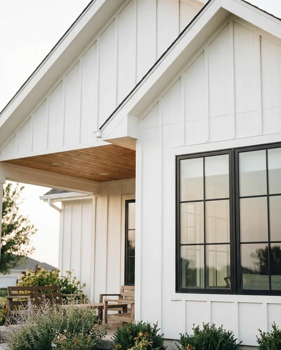White Brick Exterior with Black Steel Windows 2