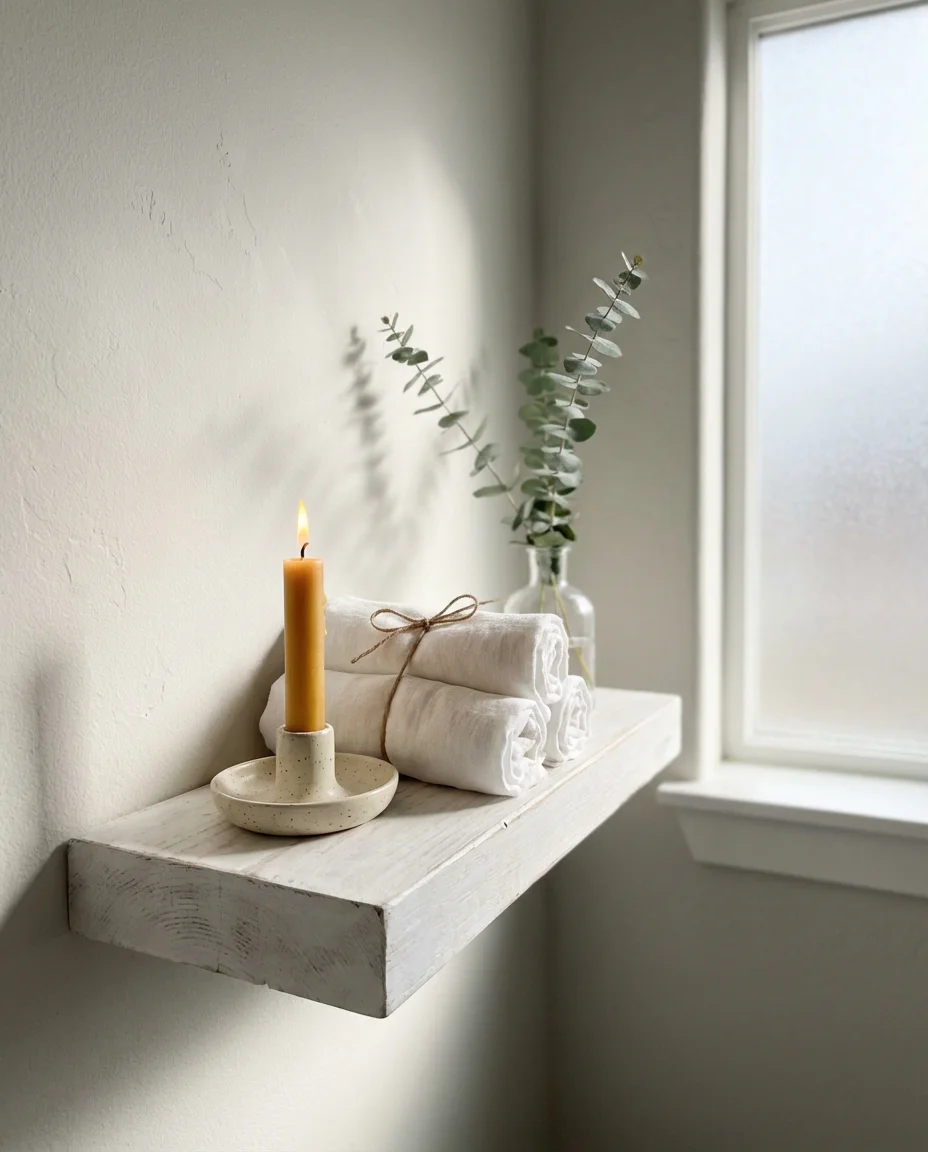 White Spa-Inspired Shelf Display 2