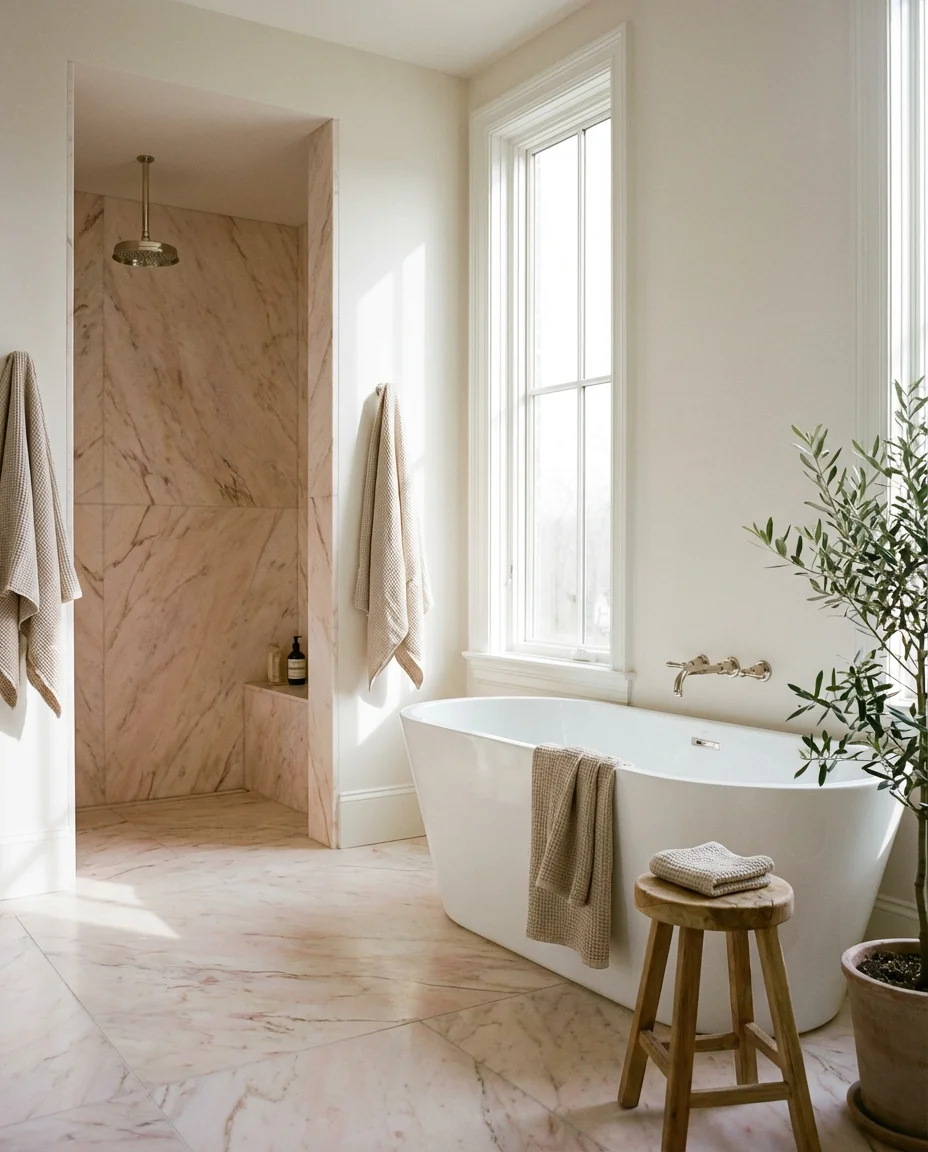 White and Pink Scallop Tile 1