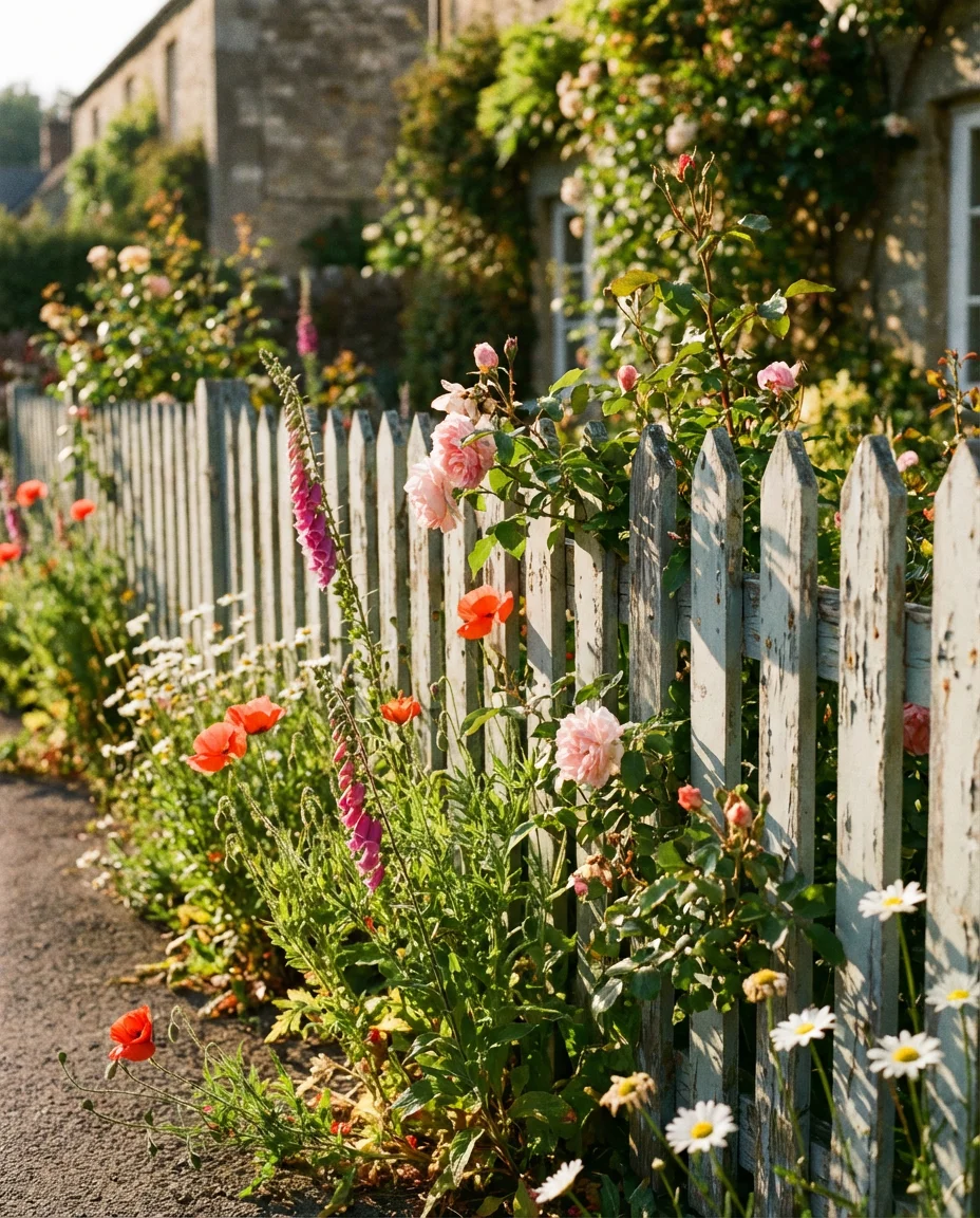 Wildflower Border Along a Picket Fence 2