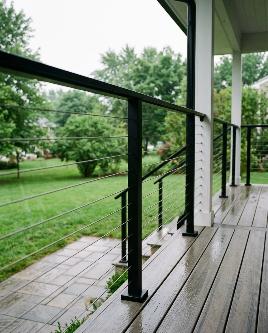 Wire Railing with Sleek Aluminum Posts 1