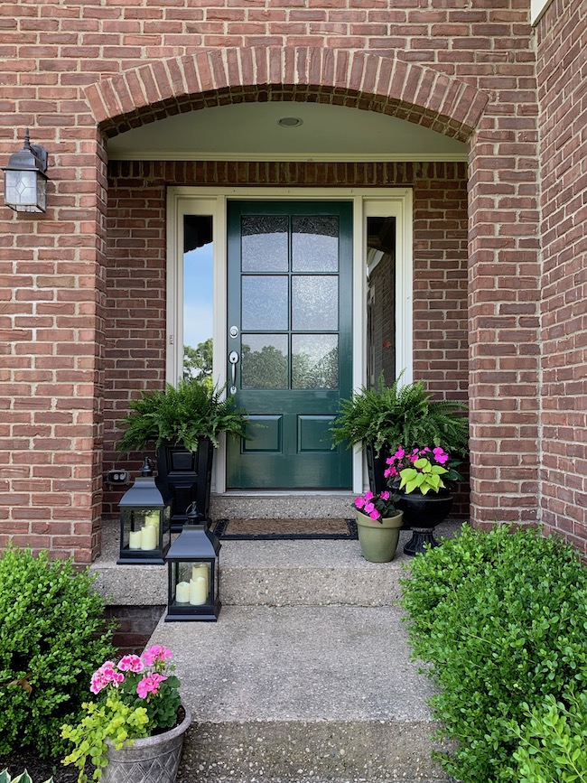 A New Green Front Door Color - SW Billiard Green - Perfecting Places