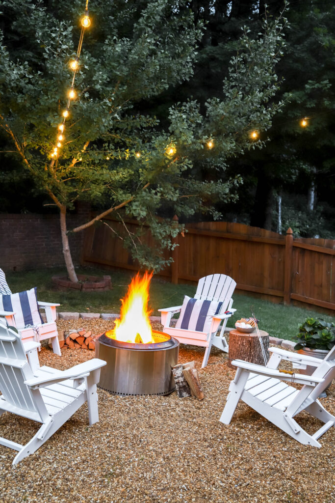DIY Fire Pit Area with Pea Gravel - The Turquoise Home