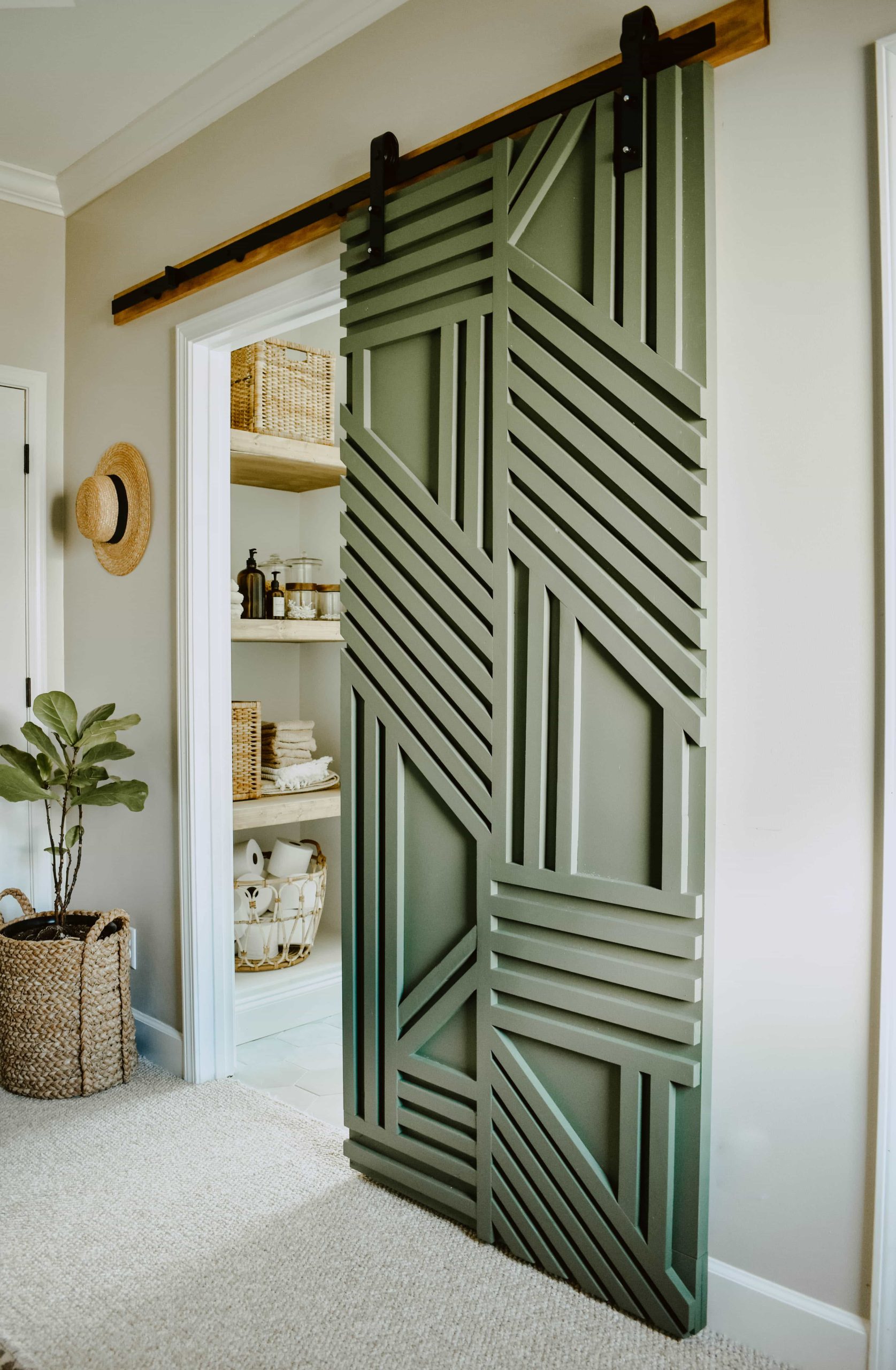 DIY Geometric Barn Door - House On Longwood Lane