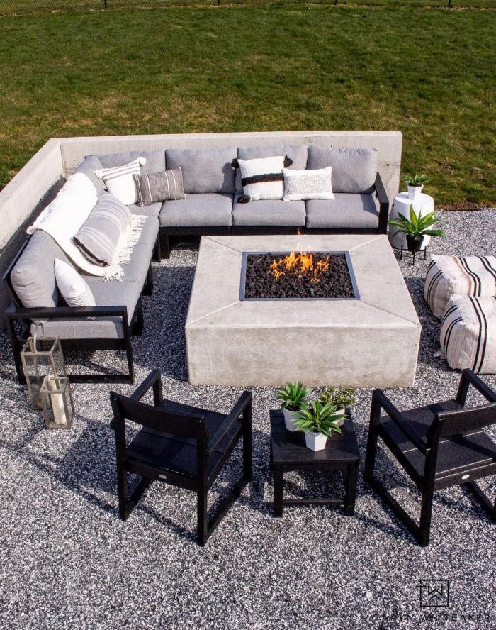 Modern Outdoor Fire Pit Seating Area - Taryn Whiteaker Designs