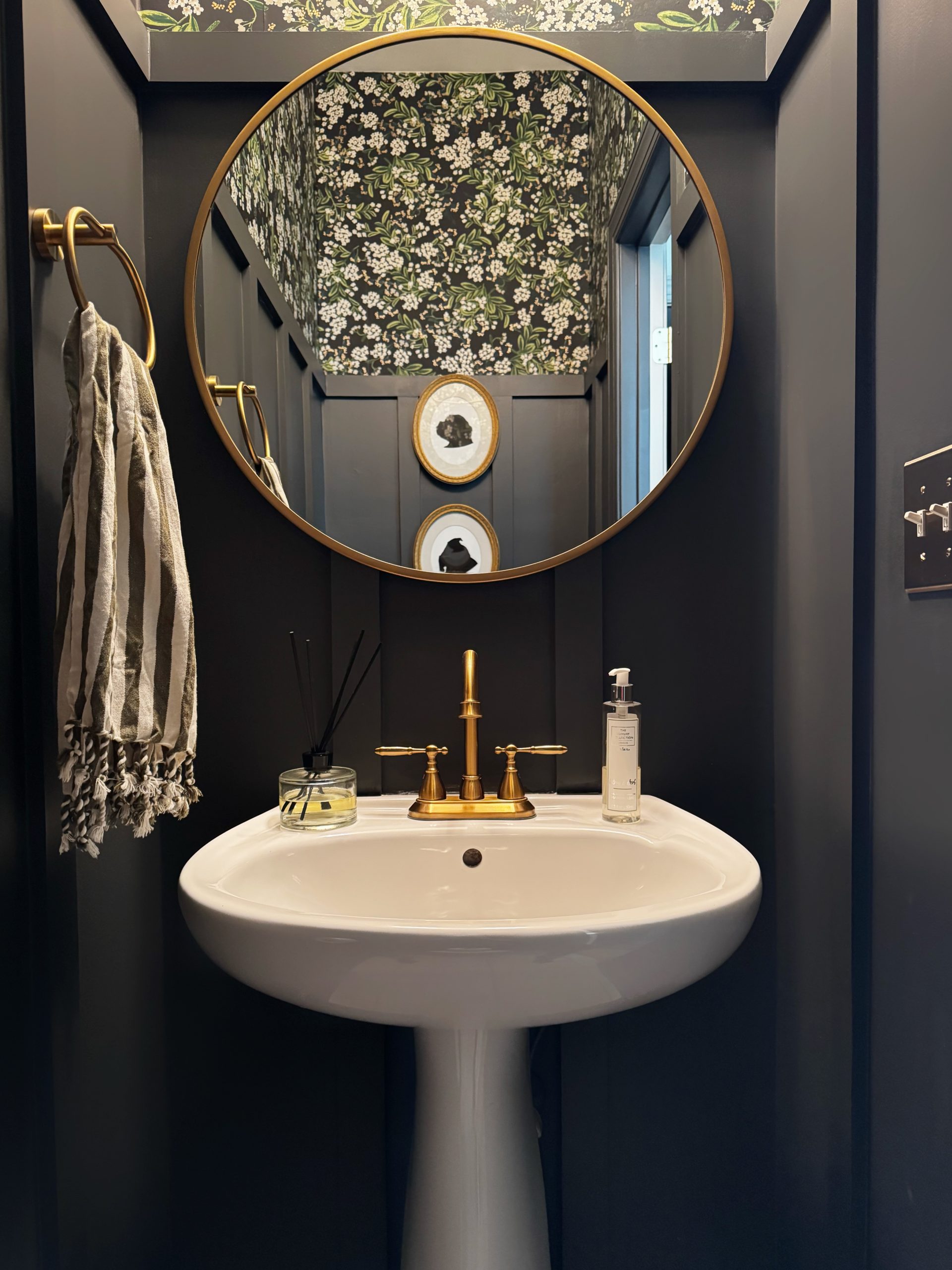 No Demo, Moody Powder Room Makeover - Oak & Grain Home