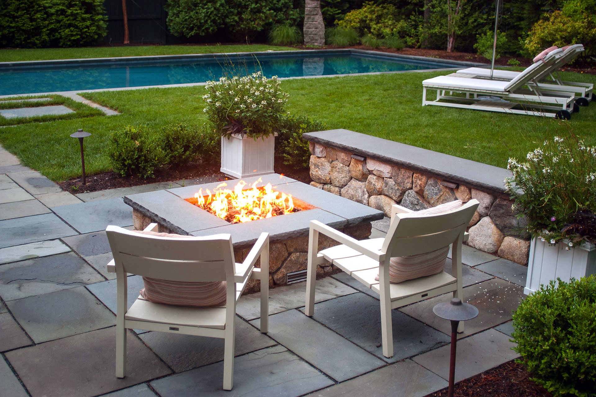Outdoor Fire Pits & Fireplaces in Boston | a Blade of Grass