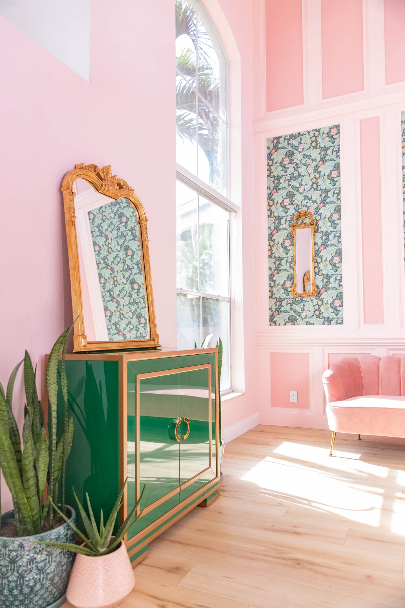 Pink and Green Living Room Design Transformation with Havenly | Keiko Lynn