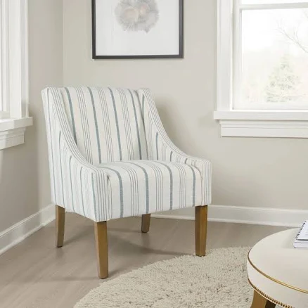 Benzara Stripe Pattern Fabric Upholst...