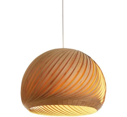 Auburn Solid Wood Bowl Pendant with 1...