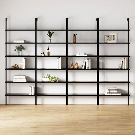 6-Shelf Bookcase Matte Black
