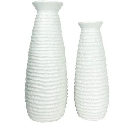 Aria Home Set of 2 Matte White Cerami...