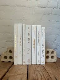 White decorative book bundle, white h...