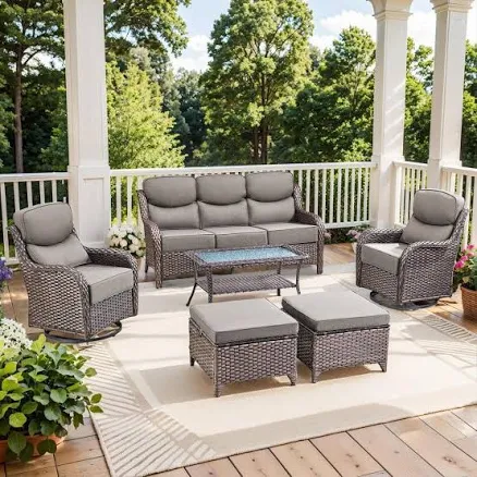Bellefurn NovaSwivel 6-Piece Patio Co...