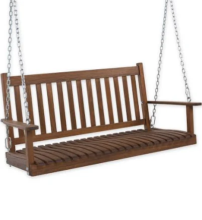Plow & Hearth Slatted Wood Porch Swing