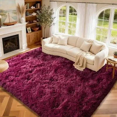 Blush Pink Shag Area Rug