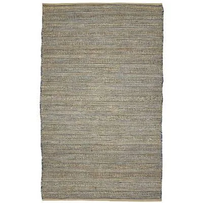 HomeRoots 3' x 5' Blue And Beige Jute...