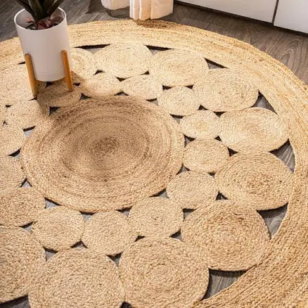 Jonathan Y Cassia Round Natural Jute ...