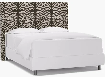 Modern Wingback Headboard, Zebra, Queen