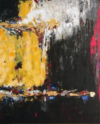 Black and Yellow Wall Art Abstraction