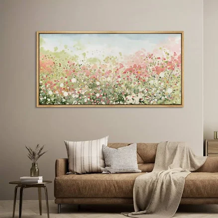 Abstract Pink Green Botanical - Overs...