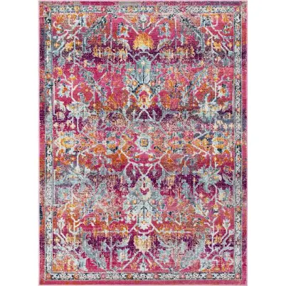 Rugs.com Fuchsia Abstract Bohemian Fl...