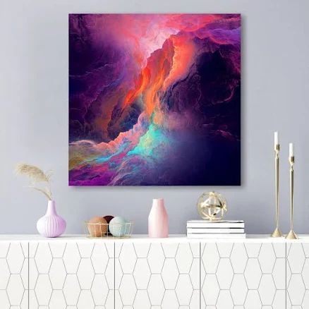 Stormy Violet + Red Canvas Art, Power...