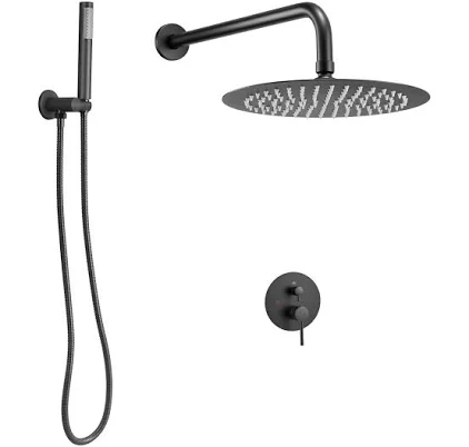 VEVOR Matte Black Wall Mounted Rainfa...