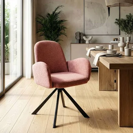 Glamour Home Beacher Pink Linen Fabri...