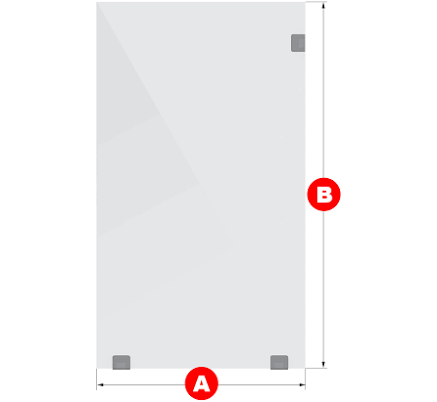 Rectangular Frameless Glass Panel