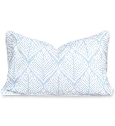 Coastal Baby Blue Geometric Leaves Ou...