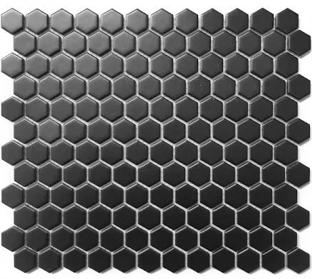 Hexagon Black Matt 1x1 Black 1x1 Hexagon