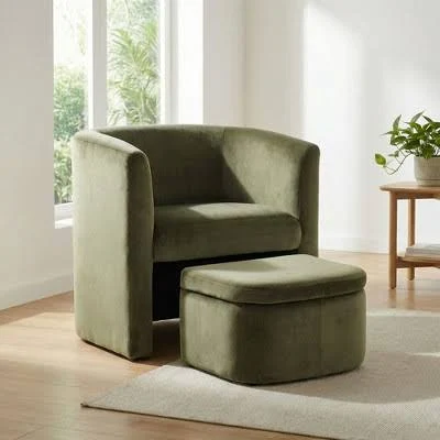 Ora Maison Velvet Barrel Accent Chair...